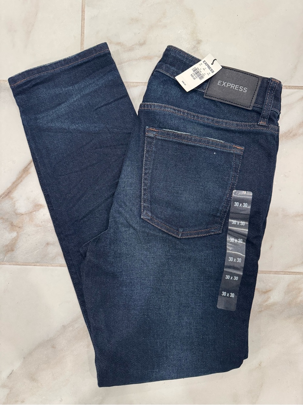 Express Men’s Indigo Slim Straight Jeans - stretch fit NWT